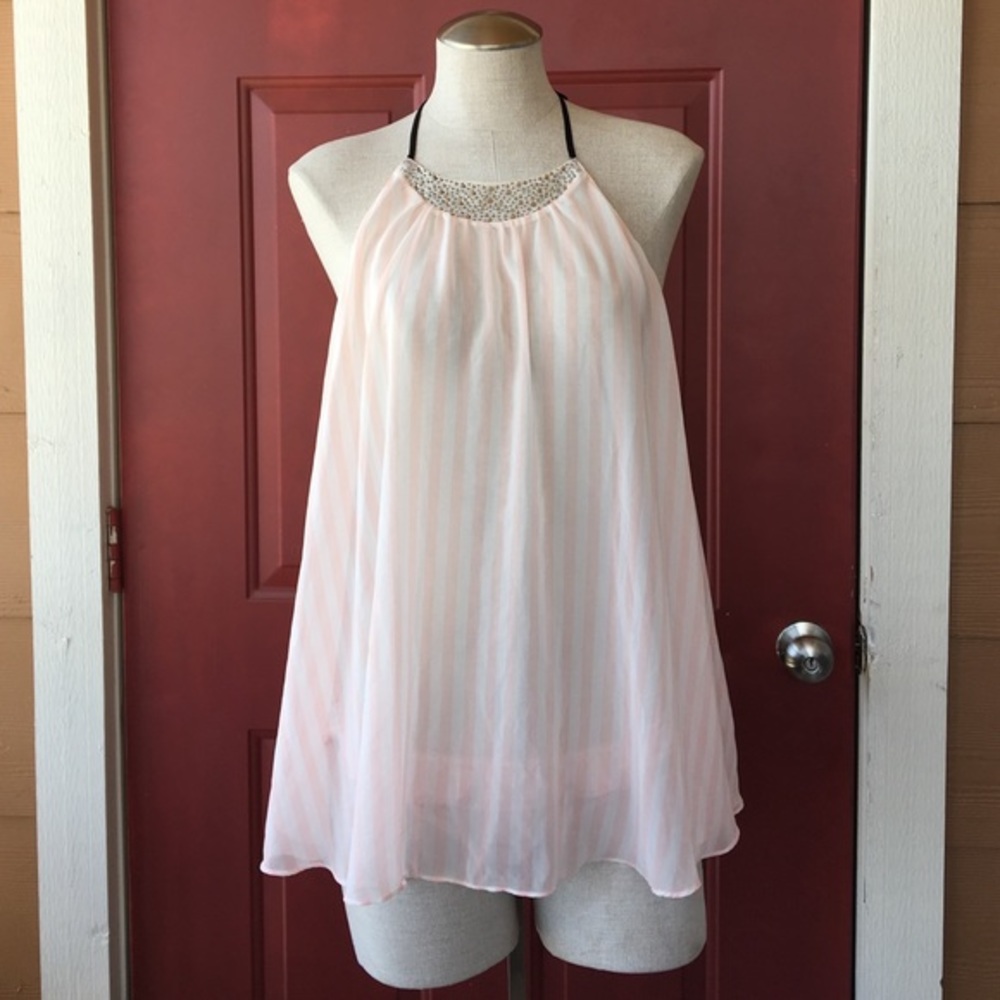 Victoria's Secret Pink Striped Babydoll Slip Set‎